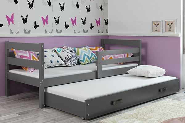 Pat extensibil pentru tineri ERYK 80X190 cu sertar, grafit