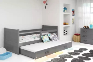 Rico teen pat trundle 90x190 cu saltea și sertar, gri