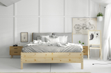 Pat din lemn 140x200 - pin continental cu cadru de ridicare