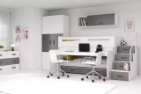 MAX 1 80X200 pat triplu pentru tineri cu birou, grafit