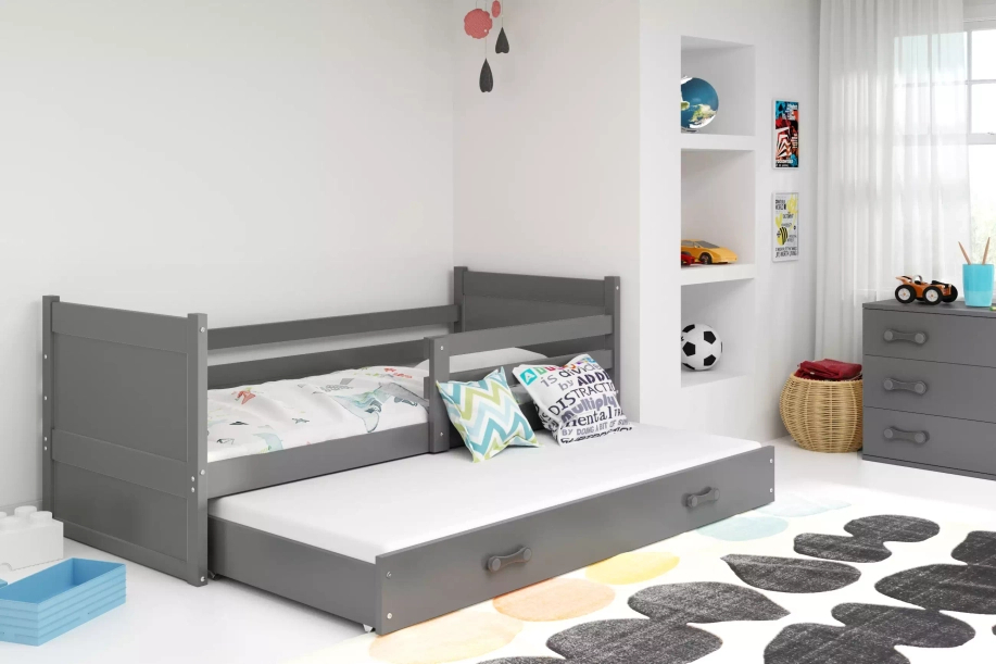 RICO 90X200 pat extensibil pentru tineri cu sertar, grafit