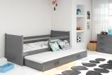 RICO 90X200 pat extensibil pentru tineri cu saltea și sertar, grafit