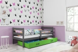 ERYK 80X190 pat single pentru tineri cu sertar, grafit/verde