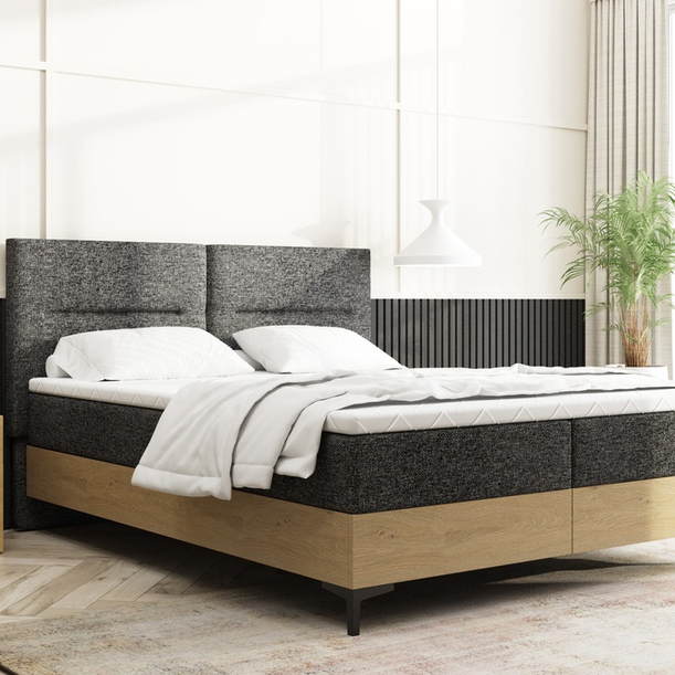 Pat continental 140x200 cu container și saltele de stejar Imperial