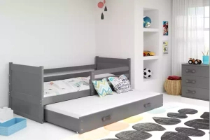 Rico teen pat trundle 90x190 cu sertar, gri