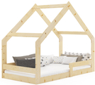 Cottage pat single 80X160 cu saltea, lemn natural