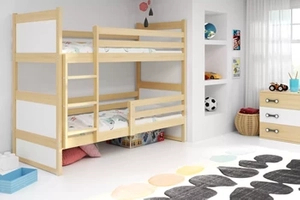 Pat supraetajat pentru tineri RICO 90X200, pin/alb