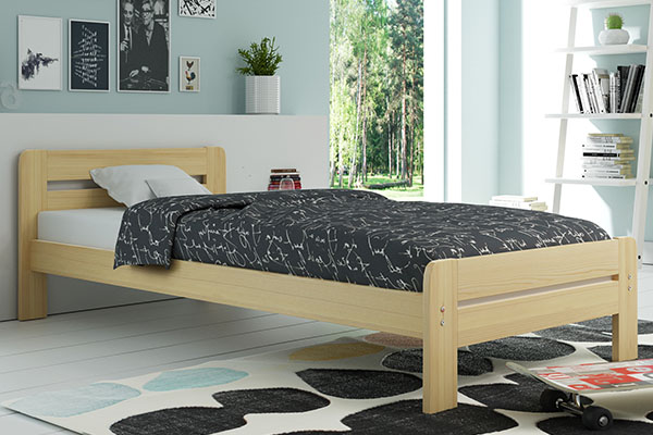 Pat dormitor DALLAS 120X200 cu saltea, pin