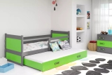 RICO 90X200 pat extensibil pentru tineri cu sertar, grafit/verde