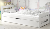 Pat pentru tineri ERNI 90X200 cu cutie de depozitare, alb