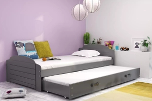 Pat extensibil pentru tineri LILI 90X200 cu sertar, grafit