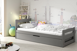 Pat pentru tineri ERNI 90X200 cu cutie de depozitare, grafit
