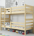Pat supraetajat pentru tineri ERYK 90X200, lemn natural