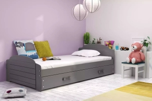 Pat single pentru tineri LILI 90X200 cu sertar, grafit