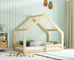 Cottage pat simplu 80X160, lemn natural