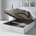 Pat tapițat pentru dormitor HILTON 160X200 cu container, alb
