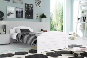 Pat single pentru tineri LILI 90X200, alb