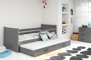RICO 90X200 pat extensibil pentru tineri cu saltea și sertar, grafit