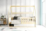 SMART 2 HOUSE pat single 80X160 cu depozitare, lemn natural