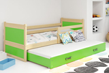 RICO 80X190 pat extensibil pentru tineri cu sertar, pin/verde